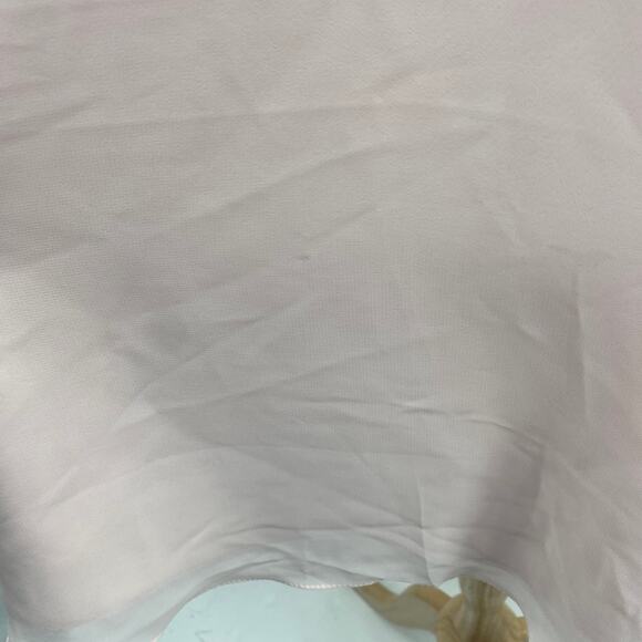 JJs House Chiffon Mini Dress Fit & Flare Pleated Bodice Vneck Blush Pink NEW 8 - Picture 5 of 13